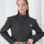 Pinstripe Architect Set by Lumina Eligma – luxury merino wool pinstripe suit with architectural tailoring