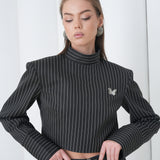 Pinstripe Architect Set by Lumina Eligma – luxury merino wool pinstripe suit with architectural tailoring