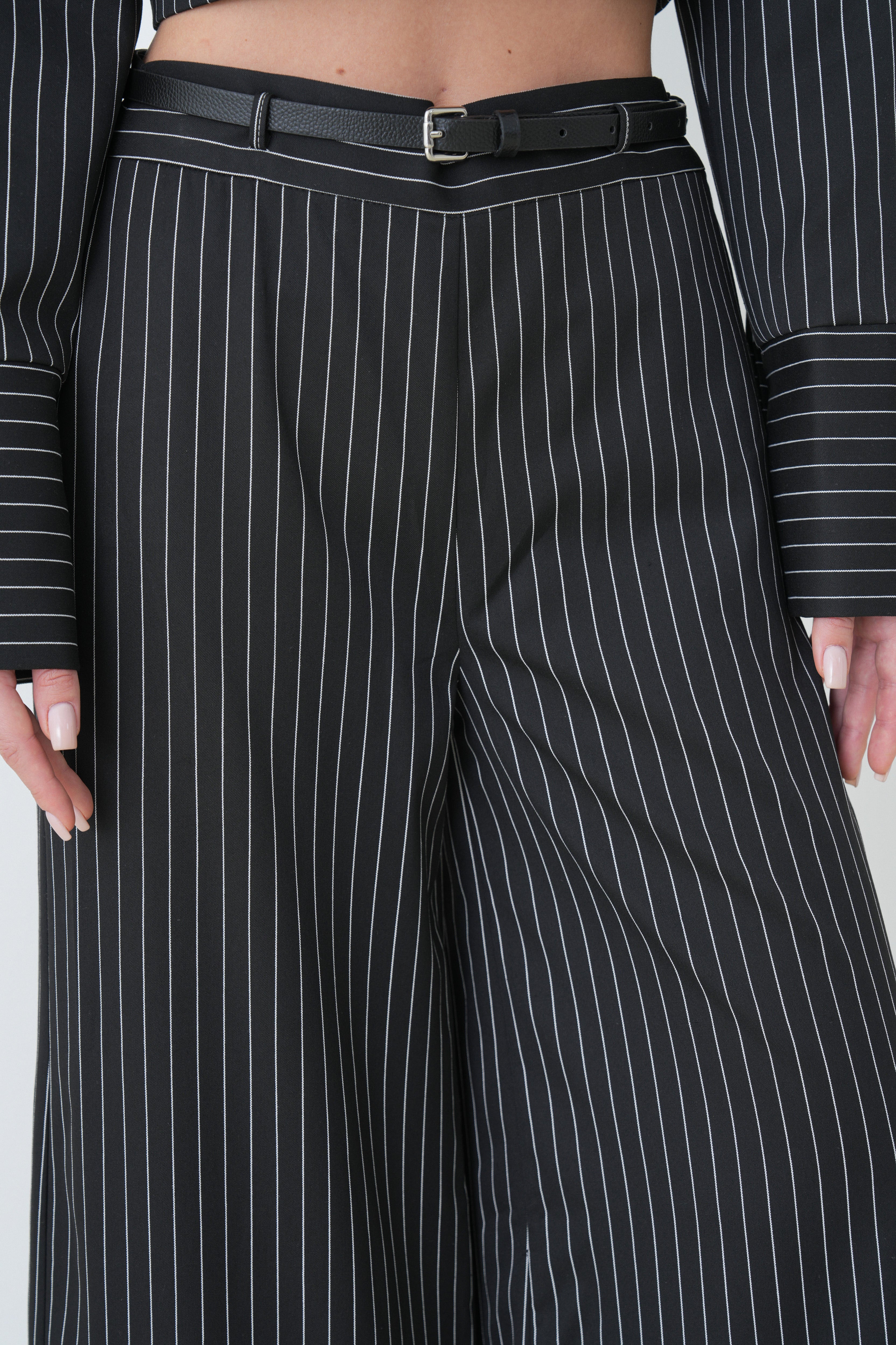 Pinstripe Architect Set by Lumina Eligma – luxury merino wool pinstripe suit with architectural tailoring