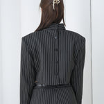 Pinstripe Architect Set by Lumina Eligma – luxury merino wool pinstripe suit with architectural tailoring