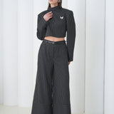 Pinstripe Architect Set by Lumina Eligma – luxury merino wool pinstripe suit with architectural tailoring