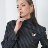 Pinstripe Architect Set by Lumina Eligma – luxury merino wool pinstripe suit with architectural tailoring