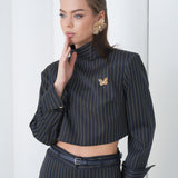 Pinstripe Architect Set by Lumina Eligma – luxury merino wool pinstripe suit with architectural tailoring