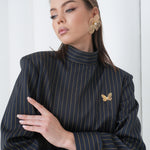 Pinstripe Architect Set by Lumina Eligma – luxury merino wool pinstripe suit with architectural tailoring