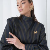 Pinstripe Architect Set by Lumina Eligma – luxury merino wool pinstripe suit with architectural tailoring