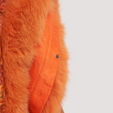 Merino Felt Fox Fur Poncho - Orange Endo