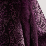 Merino Felt Fox Fur Poncho - Boa Purple Grape