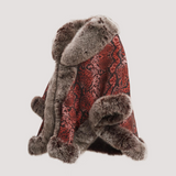 Merino Felt Fox Fur Poncho - Boa Brick Brown