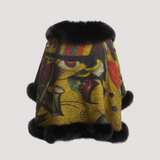 Merino Felt Fox Fur Poncho - Kadinsky Point & Line