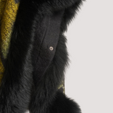 Merino Felt Fox Fur Poncho - Kadinsky Point & Line