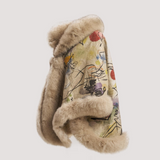 Merino Felt Fox Fur Poncho - Kadinsky Compositions