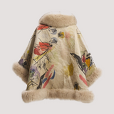 Merino Felt Fox Fur Poncho - Kadinsky Compositions