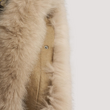 Merino Felt Fox Fur Hooded Poncho - Kadinsky Compositions