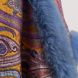 Merino Felt Fox Fur Hooded Poncho - Endo Purple