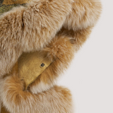 Merino Felt Fox Fur Poncho - Almond Blossom Yellow