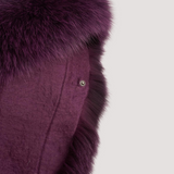 Merino Felt Fox Fur Poncho - Boa Purple Grape