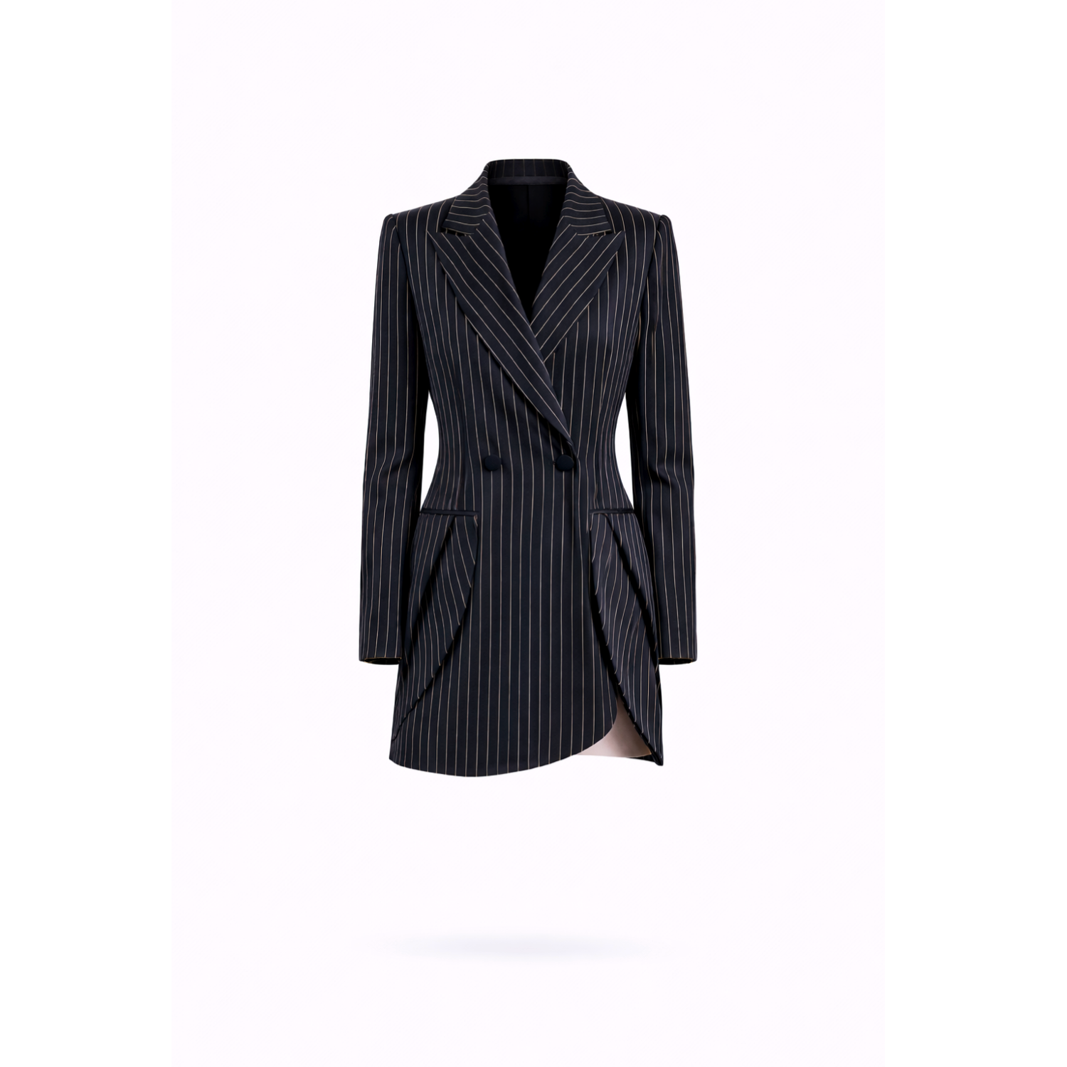 black pinstripe blazer dress Lumina Eligma Pinstripe Blazer Dress