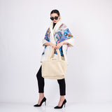 Silk & Merino Felt Shawl -Gustav Klimt The Virgins White