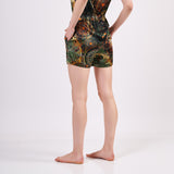 Pure Silk Pyjama Set Tank and Shorts - Mandala Pattern Forest Green