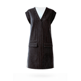The Rectangle Shirt Dress - Reversible Black & White Stripes