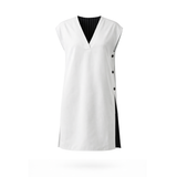 The Rectangle Shirt Dress - Reversible Black & White Stripes