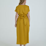 Vanguard Skirt in mustard by Lumina Eligma – luxury sculptural silk blend skirt