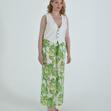 The Vento Reversible Vest & Pants Set - Green Paisley