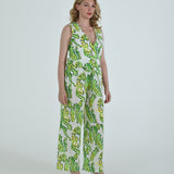 The Vento Reversible Vest & Pants Set - Green Paisley
