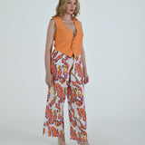 The Vento Reversible Vest & Pants Set - Orange Paisley