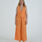 The Vento Reversible Vest & Pants Set - Orange Paisley