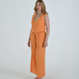 The Vento Reversible Vest & Pants Set - Orange Paisley