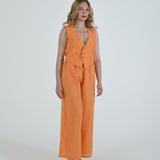 The Vento Reversible Vest & Pants Set - Orange Paisley