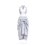 The Tuxedo Dress - Light Gray & White