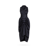 The Tuxedo Dress - Navy & Mustard Stripes