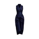 The Tuxedo Dress - Navy