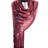 Modal Silk Scarves - Dual Tulip Royal Red