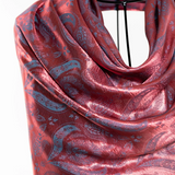 Modal Silk Scarves - Dual Tulip Royal Red