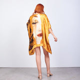 Short Kimono Pareo Mulberry Silk - Van Gogh Wheatfield with Crows