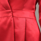The Solstice Red Suit - Organza Silk Blazer & Pants