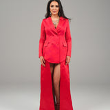 The Opera Dress - Silk Dress Blazer- Red