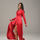 The Opera Dress - Silk Dress Blazer- Red