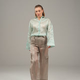 The Liquid Dress Shirt - Organza Turquoise