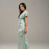 The Muse - Silk Tunic & Pants Ensemble - Pastel Turquoise