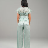 The Muse - Silk Tunic & Pants Ensemble - Pastel Turquoise