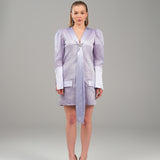 The Moonlight Dress - Shantung & Organza Silk Lilac