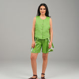 The Echo Reversible Vest & Shorts Set - Green Paisley