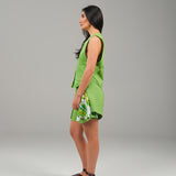 The Echo Reversible Vest & Shorts Set - Green Paisley