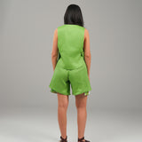 The Echo Reversible Vest & Shorts Set - Green Paisley