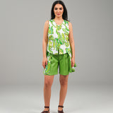 The Echo Reversible Vest & Shorts Set - Green Paisley
