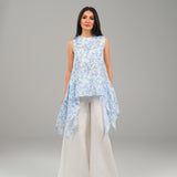 The Breeze Ensemble Blouse - Blue Pattern